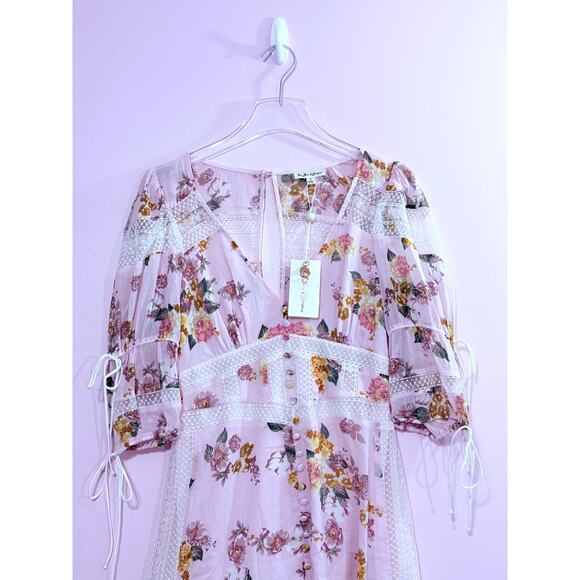 For Love & Lemons Isadora Mini Dress in Blush Size Small - Picture 9 of 10